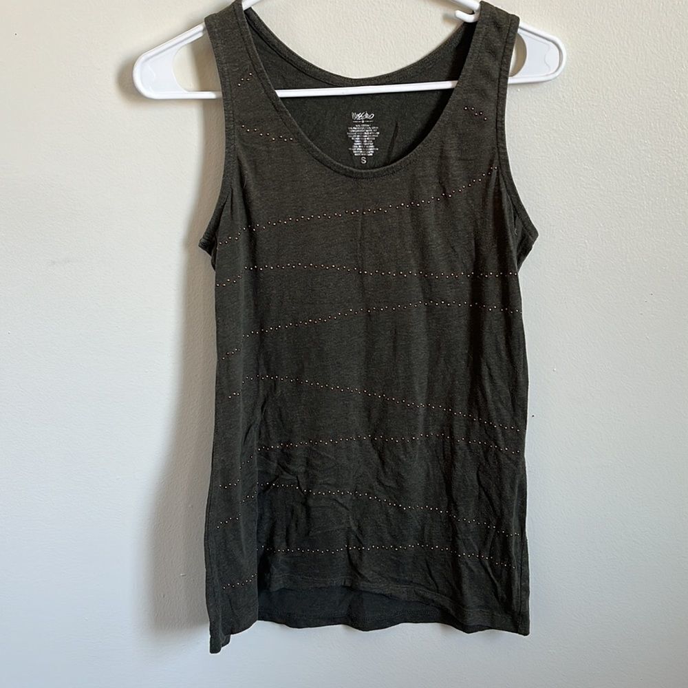 🔹4/$25 Mossimo Olive Green Tank with Gold Details